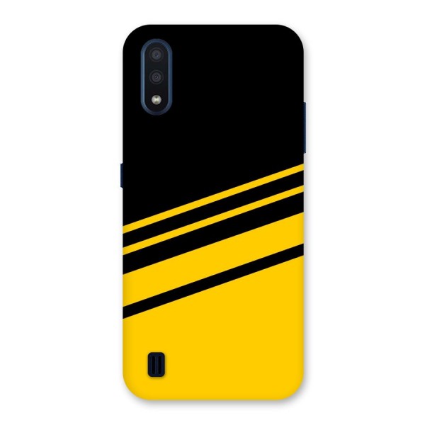 Slant Yellow Stripes Back Case for Galaxy M01