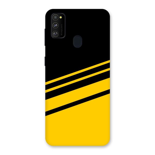 Slant Yellow Stripes Back Case for Galaxy M21