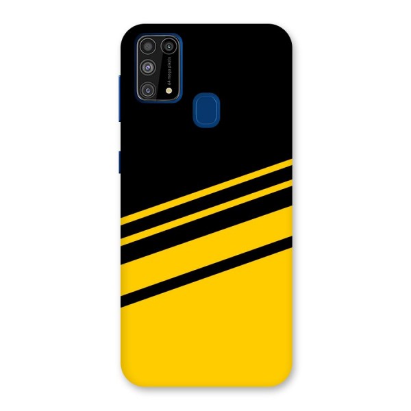 Slant Yellow Stripes Back Case for Galaxy M31