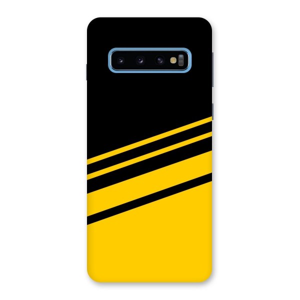 Slant Yellow Stripes Back Case for Galaxy S10