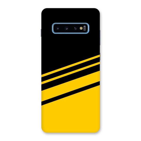 Slant Yellow Stripes Back Case for Galaxy S10 Plus