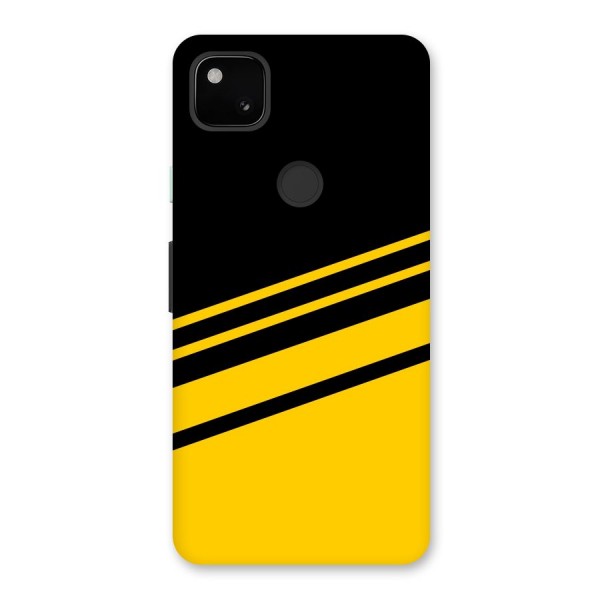 Slant Yellow Stripes Back Case for Google Pixel 4a