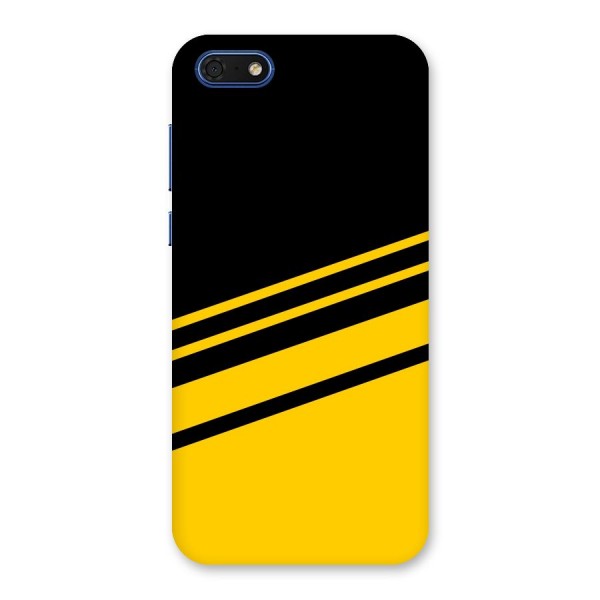 Slant Yellow Stripes Back Case for Honor 7s