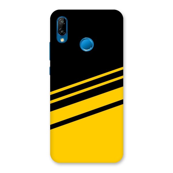 Slant Yellow Stripes Back Case for Huawei P20 Lite