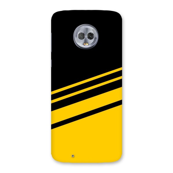 Slant Yellow Stripes Back Case for Moto G6