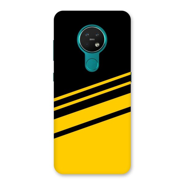 Slant Yellow Stripes Back Case for Nokia 7.2