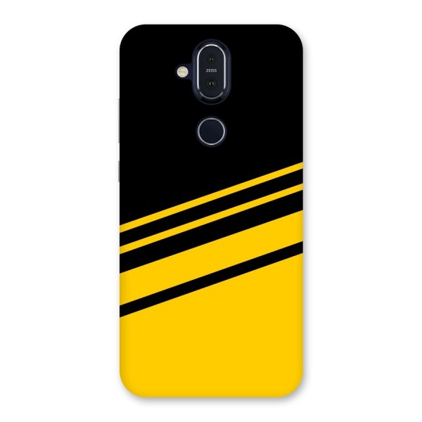 Slant Yellow Stripes Back Case for Nokia 8.1