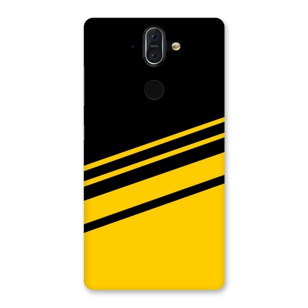 Slant Yellow Stripes Back Case for Nokia 8 Sirocco