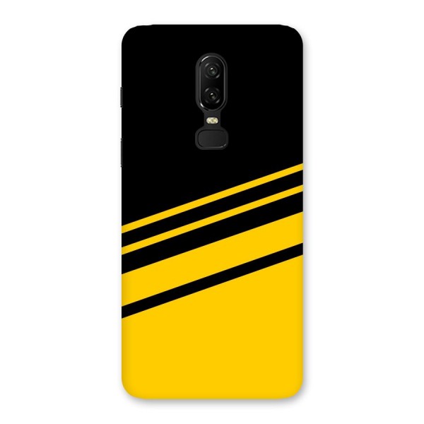 Slant Yellow Stripes Back Case for OnePlus 6