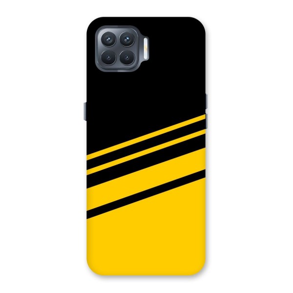 Slant Yellow Stripes Back Case for Oppo F17 Pro