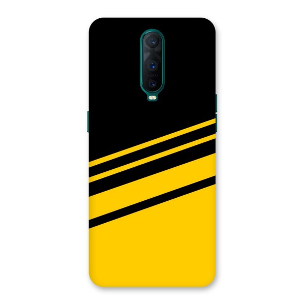 Slant Yellow Stripes Back Case for Oppo R17 Pro