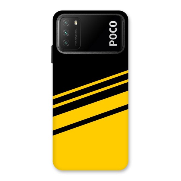 Slant Yellow Stripes Back Case for Poco M3