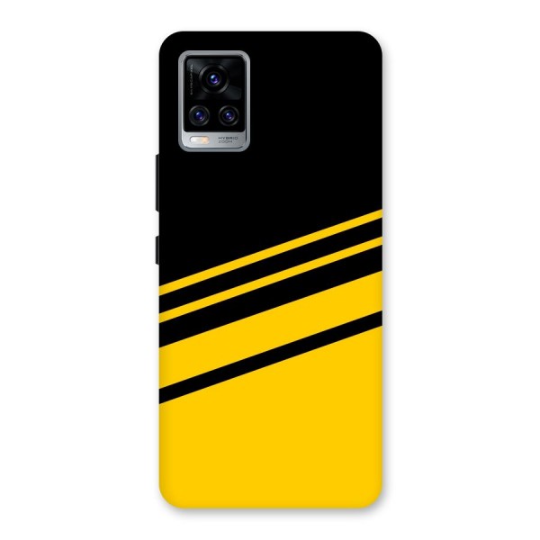 Slant Yellow Stripes Back Case for Vivo V20 Pro