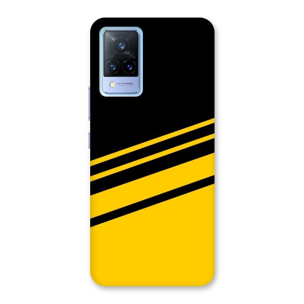 Slant Yellow Stripes Back Case for Vivo V21 5G