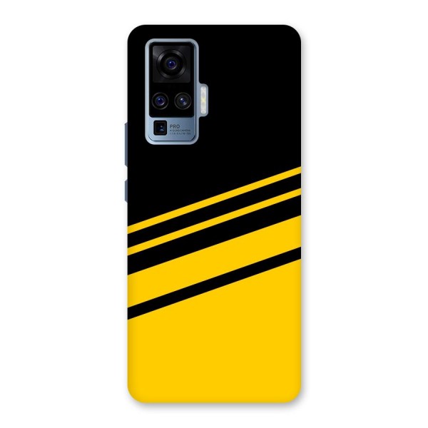 Slant Yellow Stripes Back Case for Vivo X50 Pro