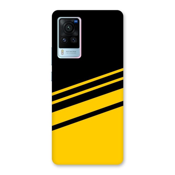 Slant Yellow Stripes Back Case for Vivo X60 Pro