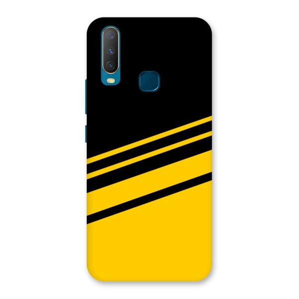 Slant Yellow Stripes Back Case for Vivo Y15