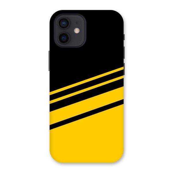 Slant Yellow Stripes Back Case for iPhone 12