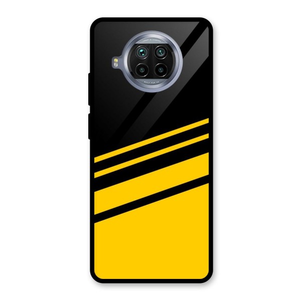 Slant Yellow Stripes Glass Back Case for Mi 10i