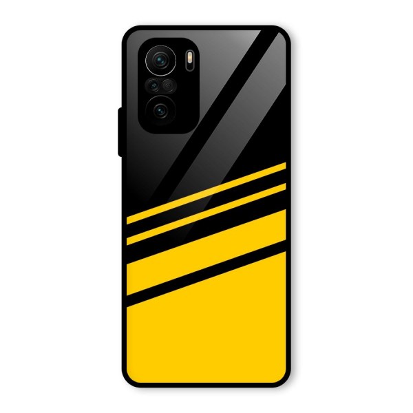 Slant Yellow Stripes Glass Back Case for Mi 11x