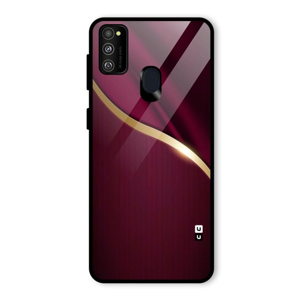 Smooth Maroon Glass Back Case for Galaxy M21