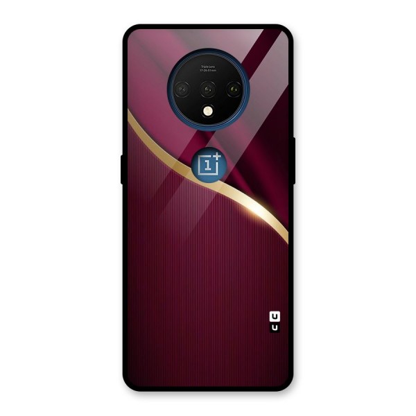 Smooth Maroon Glass Back Case for OnePlus 7T