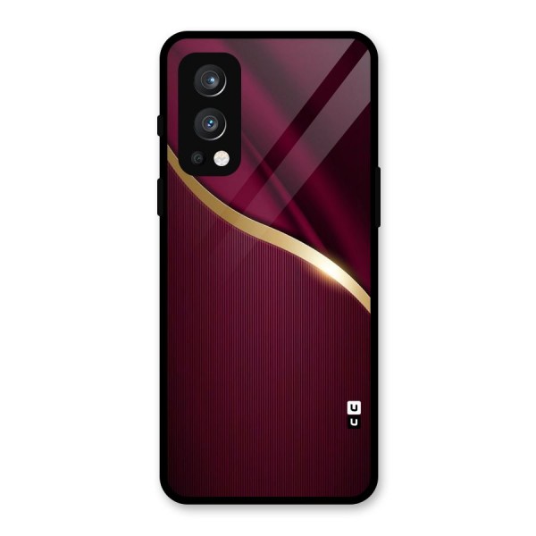 Smooth Maroon Glass Back Case for OnePlus Nord 2 5G