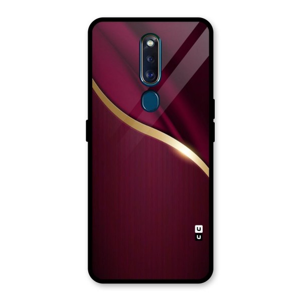 Smooth Maroon Glass Back Case for Oppo F11 Pro