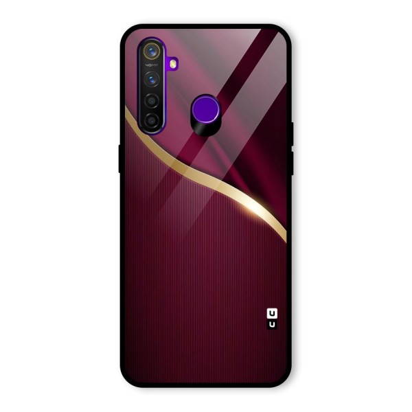 Smooth Maroon Glass Back Case for Realme 5 Pro