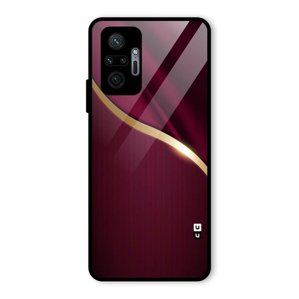 Smooth Maroon Glass Back Case for Redmi Note 10 Pro