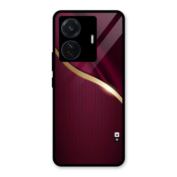 Smooth Maroon Glass Back Case for Vivo T1 Pro