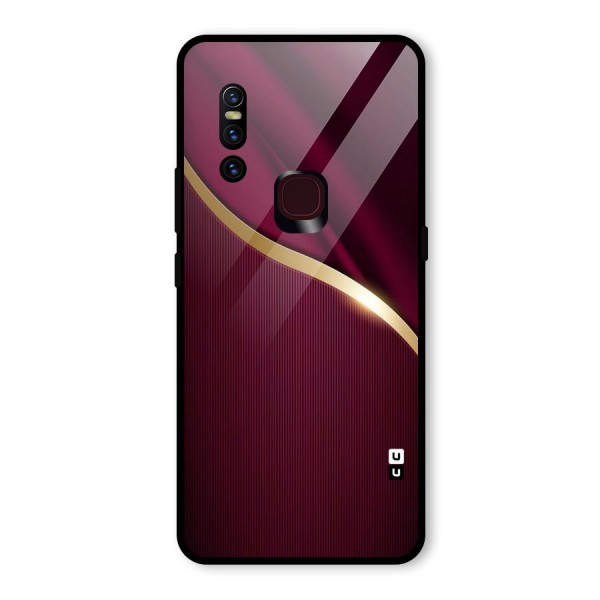 Smooth Maroon Glass Back Case for Vivo V15