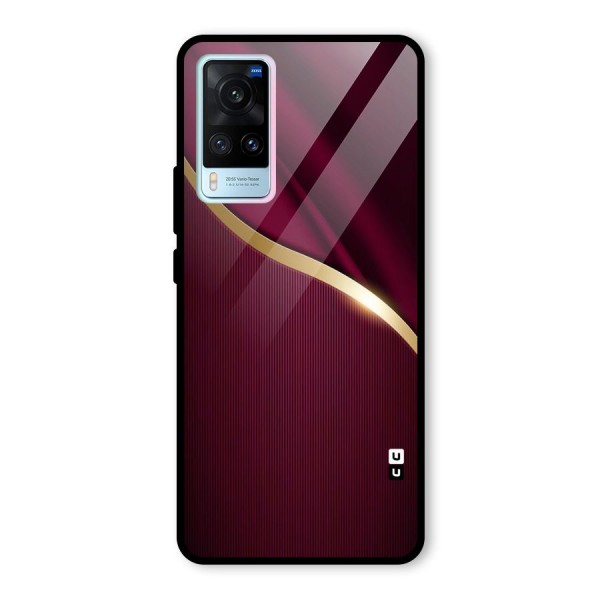 Smooth Maroon Glass Back Case for Vivo X60