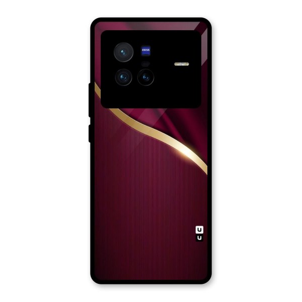 Smooth Maroon Glass Back Case for Vivo X80