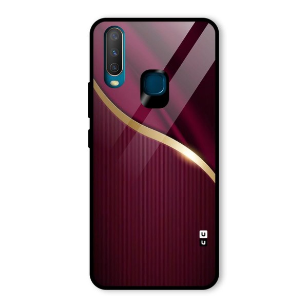 Smooth Maroon Glass Back Case for Vivo Y15