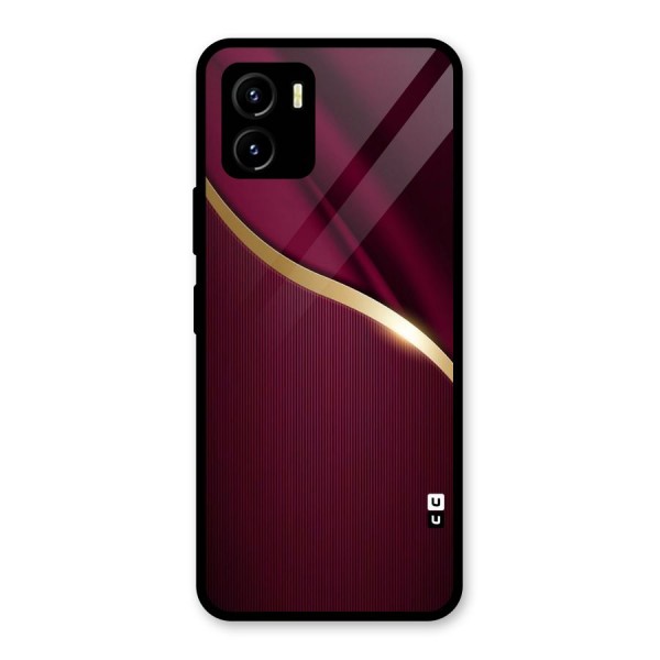 Smooth Maroon Glass Back Case for Vivo Y15s