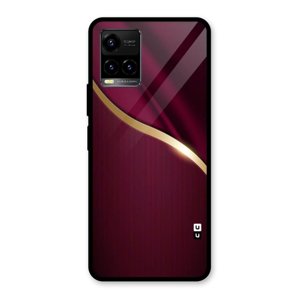 Smooth Maroon Glass Back Case for Vivo Y21 2021