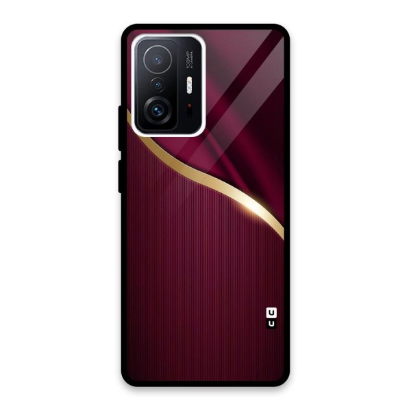 Smooth Maroon Glass Back Case for Xiaomi 11T Pro