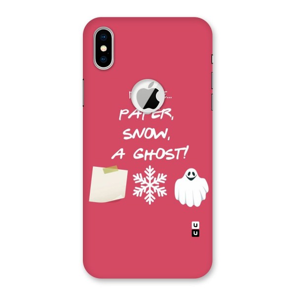 Snow Paper Back Case for iPhone XS Logo Cut