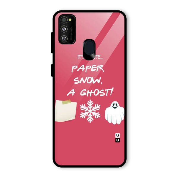 Snow Paper Glass Back Case for Galaxy M21