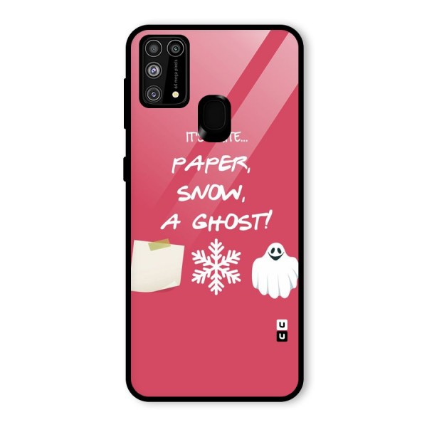 Snow Paper Glass Back Case for Galaxy M31