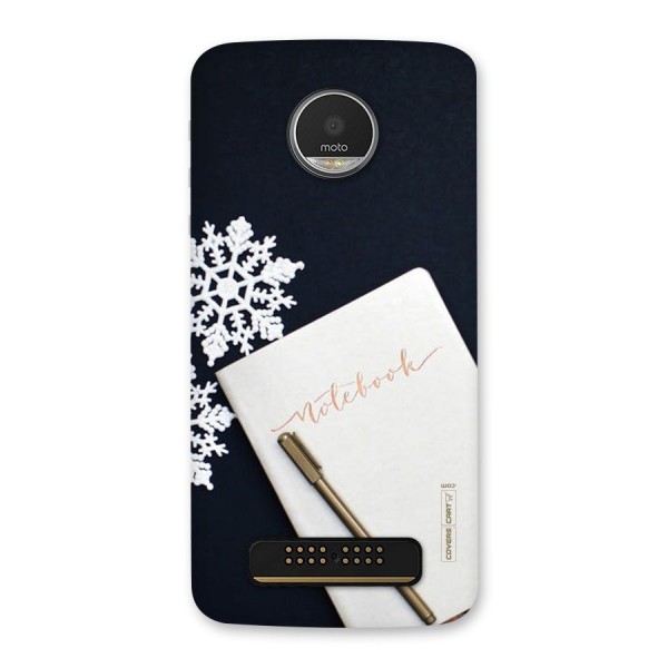 Snowflake Notebook Back Case for Moto Z Play