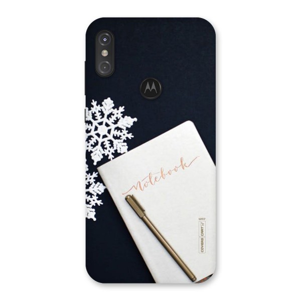 Snowflake Notebook Back Case for Motorola One Power