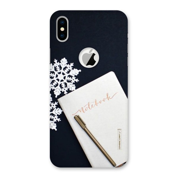 Snowflake Notebook Back Case for iPhone XS Logo Cut