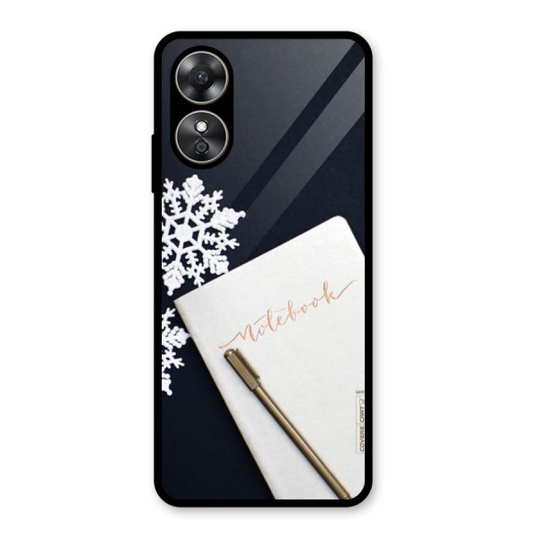 Snowflake Notebook Glass Back Case for Oppo A17