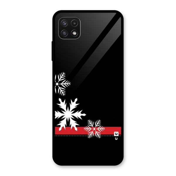 Snowflake Ribbon Glass Back Case for Galaxy A22 5G