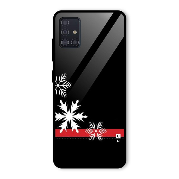 Snowflake Ribbon Glass Back Case for Galaxy A51