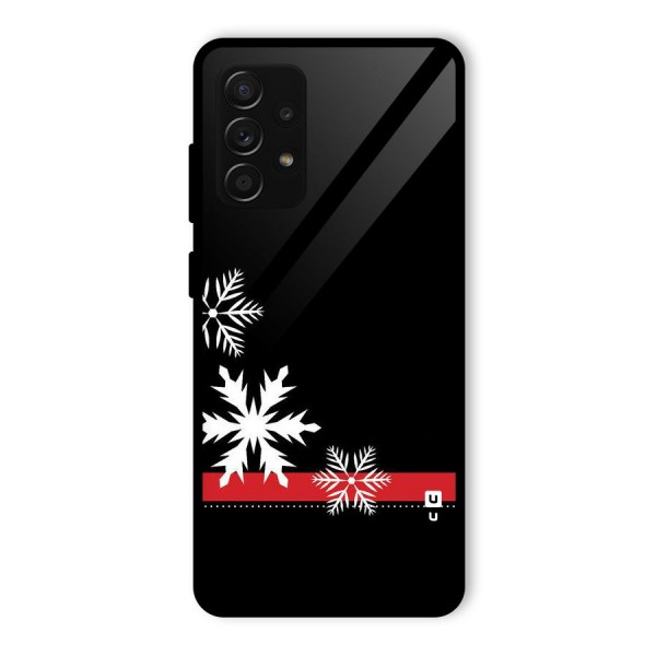 Snowflake Ribbon Glass Back Case for Galaxy A53 5G