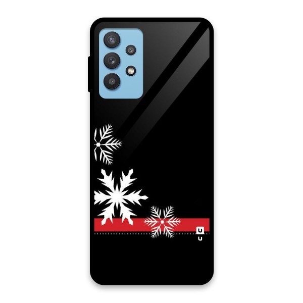 Snowflake Ribbon Glass Back Case for Galaxy M32 5G