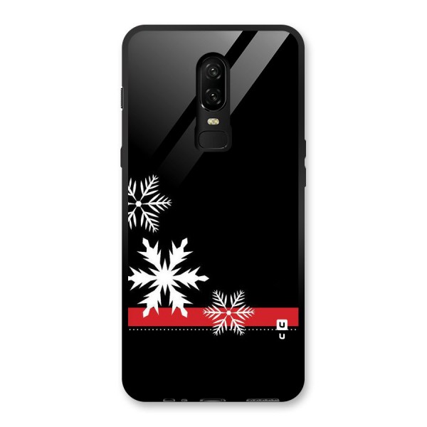 Snowflake Ribbon Glass Back Case for OnePlus 6